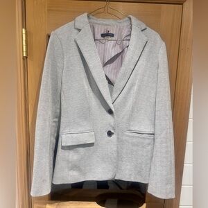Tommy Hilfiger Grey Herringbone Blazer Size 4 Classic Tailored Preppy Jacket